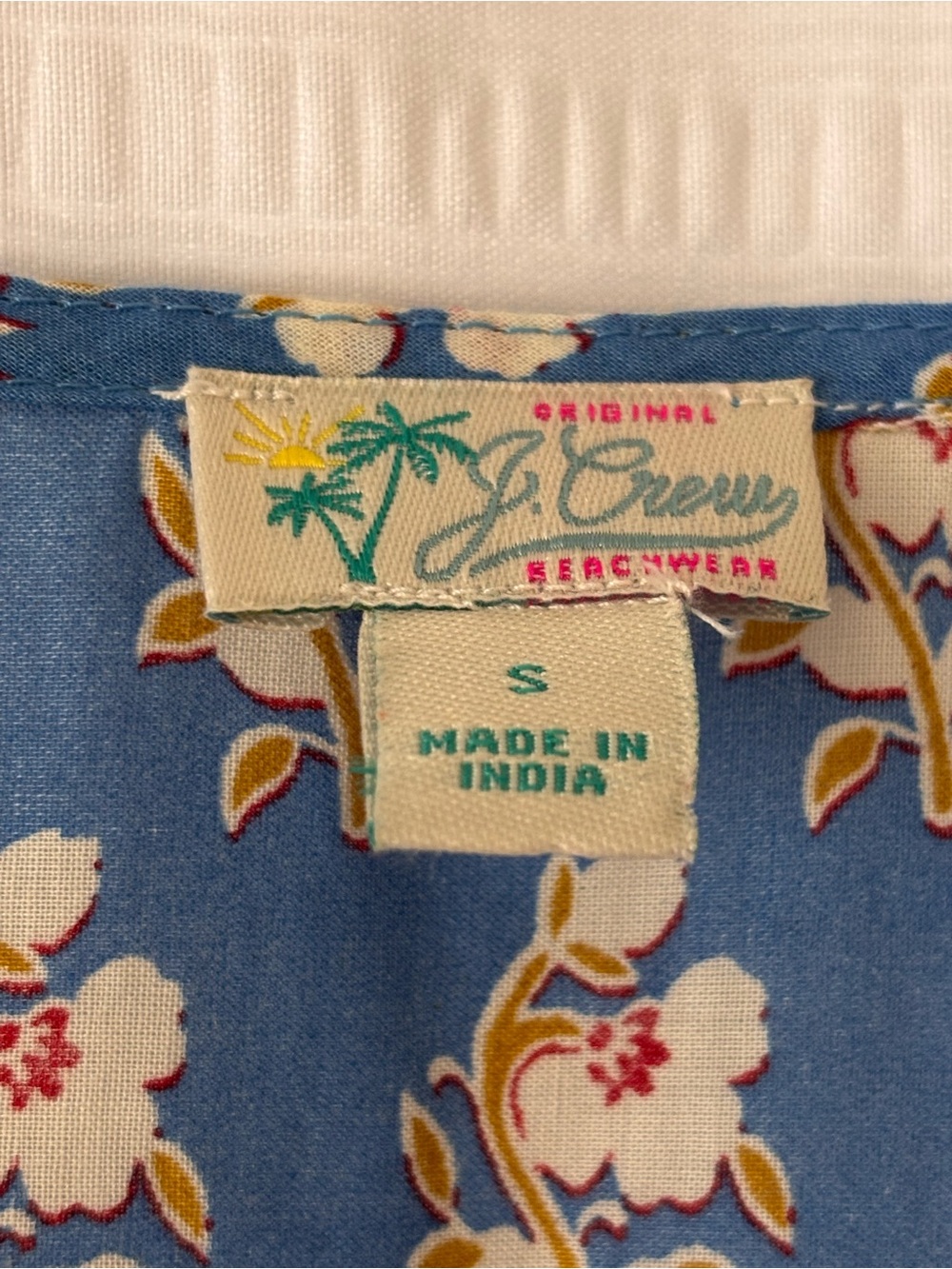 J. Crew 100% Cotton Boho Red & Blue Floral Tie-Waist Midi Dress Sz Small - Picture 3 of 10